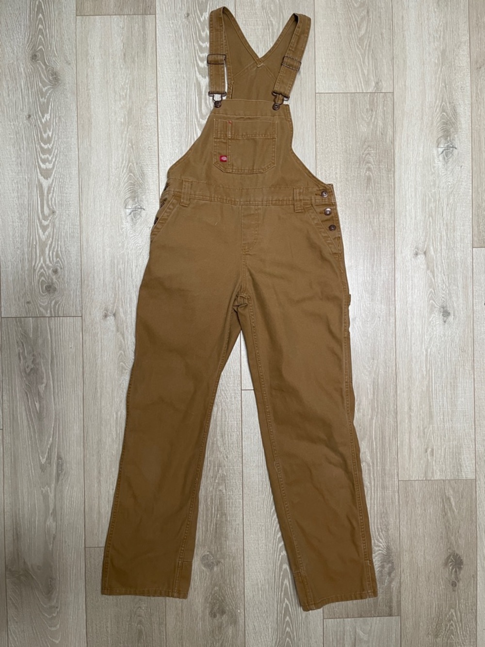 Dickies Brown Workwear Overalls Jumpsuit-Womens-XS